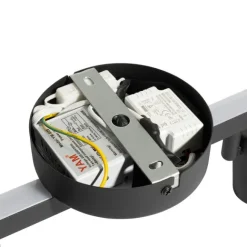 QAZQA Deckenstrahler schwarz GU10 50mm 2-flammig inkl. Hintergrundbeleuchtung - Back Up