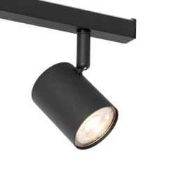 QAZQA Deckenstrahler schwarz GU10 50mm 3-flammig inkl. Hintergrundbeleuchtung - Back Up