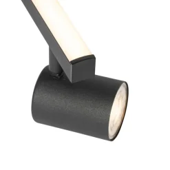 QAZQA Deckenstrahler schwarz GU10 50mm 3-flammig inkl. Hintergrundbeleuchtung - Back Up