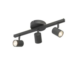 QAZQA Deckenstrahler schwarz GU10 50mm 3-flammig inkl. Hintergrundbeleuchtung - Back Up