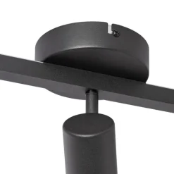 QAZQA Deckenstrahler schwarz GU10 50mm 3-flammig inkl. Hintergrundbeleuchtung - Back Up