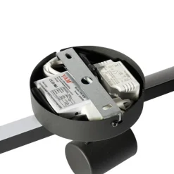 QAZQA Deckenstrahler schwarz GU10 50mm 3-flammig inkl. Hintergrundbeleuchtung - Back Up