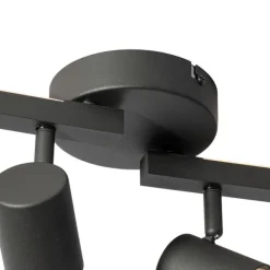 QAZQA Deckenstrahler schwarz GU10 50mm 4-flammig inkl. Hintergrundbeleuchtung - Back Up