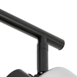 QAZQA Deckenstrahler schwarz mit Rauchglas 3-flammig verstellbar - Laura