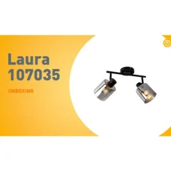 QAZQA Deckenstrahler schwarz mit Rauchglas 2-flammig verstellbar - Laura