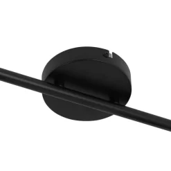 QAZQA Deckenstrahler schwarz mit Rauchglas 2-flammig verstellbar - Laura