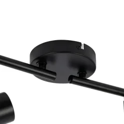 QAZQA Deckenstrahler schwarz mit Rauchglas 4-flammig verstellbar - Laura