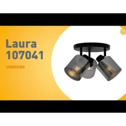 QAZQA Deckenstrahler schwarz mit Rauchglas rund 3-flammig verstellbar - Laura