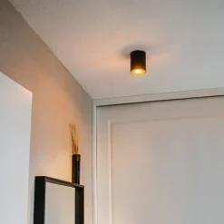 QAZQA Deckenstrahler schwarz mit gold dreh- und schwenkbar - Rondoo up