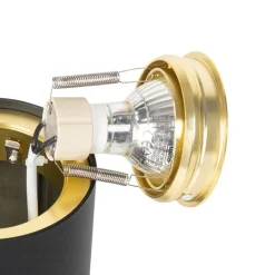 QAZQA Deckenstrahler schwarz mit gold dreh- und schwenkbar - Rondoo up