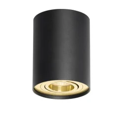 QAZQA Deckenstrahler schwarz mit gold dreh- und schwenkbar - Rondoo up