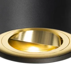 QAZQA Deckenstrahler schwarz mit gold dreh- und schwenkbar - Rondoo up