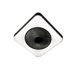 QAZQA Deckenventilator eckig schwarz inkl. LED dimmbar - Climo