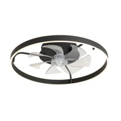 Kinder QAZQA Deckenventilator schwarz 70cm inkl. LED Dimmbar mit Fernbedienung - Maddy