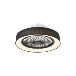 QAZQA Deckenventilator schwarz mit Sterneffekt 47cm inkl. LED Dimmbar mit Fernbedienung - Emily