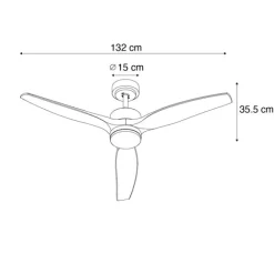QAZQA Deckenventilator schwarz mit Holzprint 132cm inkl. LED Dimmbar mit Fernbedienung - Joly