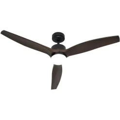 QAZQA Deckenventilator schwarz mit Holzprint 132cm inkl. LED Dimmbar mit Fernbedienung - Joly