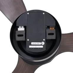 QAZQA Deckenventilator schwarz mit Holzprint 132cm inkl. LED Dimmbar mit Fernbedienung - Joly