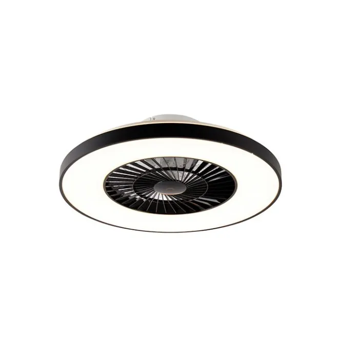 QAZQA Deckenventilator schwarz mit Sterneneffekt 60cm inkl. LED Dimmbar mit Fernbedienung - Climo