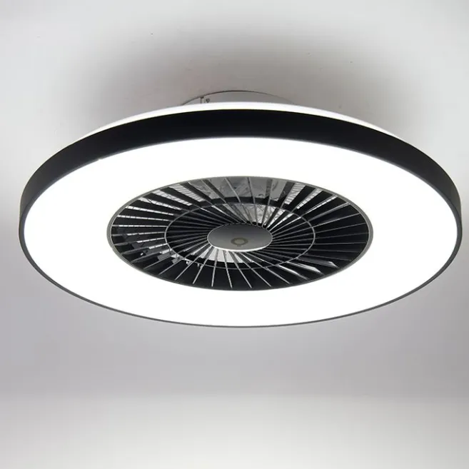 QAZQA Deckenventilator schwarz mit Sterneneffekt 60cm inkl. LED Dimmbar mit Fernbedienung - Climo