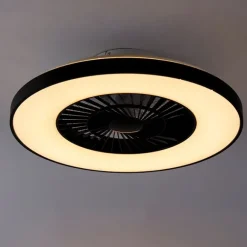 QAZQA Deckenventilator schwarz mit Sterneneffekt 60cm inkl. LED Dimmbar mit Fernbedienung - Climo