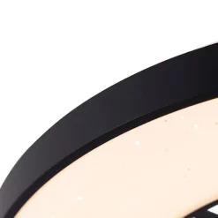 QAZQA Deckenventilator schwarz mit Sterneneffekt 60cm inkl. LED Dimmbar mit Fernbedienung - Climo