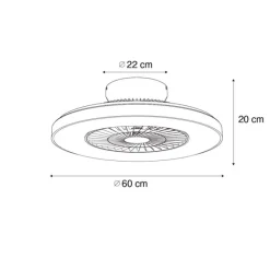 QAZQA Deckenventilator schwarz mit Sterneneffekt 60cm inkl. LED Dimmbar mit Fernbedienung - Climo
