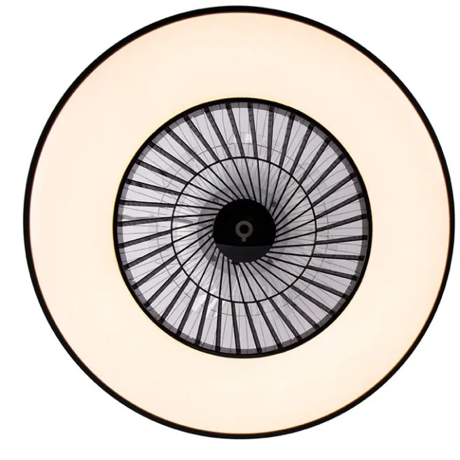 QAZQA Deckenventilator schwarz mit Sterneneffekt 60cm inkl. LED Dimmbar mit Fernbedienung - Climo