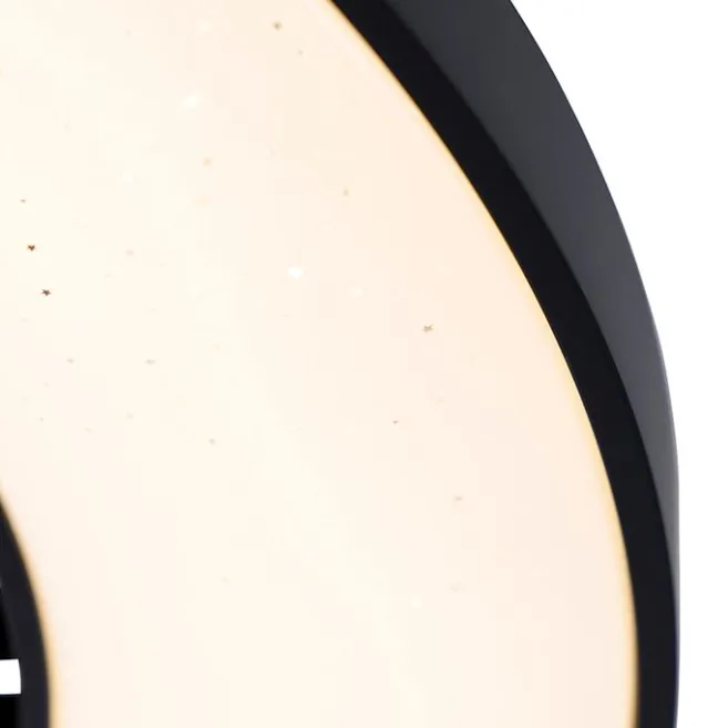 QAZQA Deckenventilator schwarz mit Sterneneffekt 60cm inkl. LED Dimmbar mit Fernbedienung - Climo