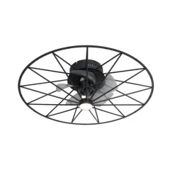 QAZQA Deckenventilator schwarz 62cm inkl. LED Dimmbar mit Fernbedienung - Yaran