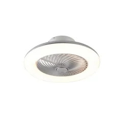 QAZQA Deckenventilator Silber 55,5 cm inkl. LED Dimmbar mit Fernbedienung - Clima