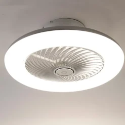 QAZQA Deckenventilator Silber 55,5 cm inkl. LED Dimmbar mit Fernbedienung - Clima