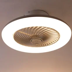 QAZQA Deckenventilator Silber 55,5 cm inkl. LED Dimmbar mit Fernbedienung - Clima