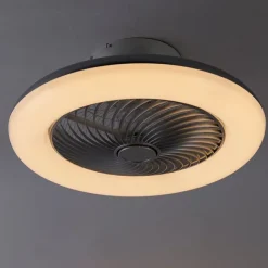 QAZQA Deckenventilator Silber 55,5 cm inkl. LED Dimmbar mit Fernbedienung - Clima