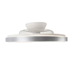 QAZQA Deckenventilator Silber mit Sterneneffekt 60cm inkl. LED Dimmbar mit Fernbedienung - Climo