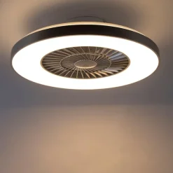 QAZQA Deckenventilator Silber mit Sterneneffekt 60cm inkl. LED Dimmbar mit Fernbedienung - Climo