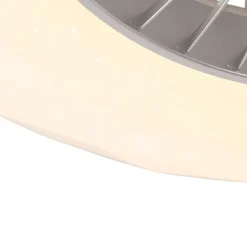 QAZQA Deckenventilator Silber mit Sterneneffekt 59cm inkl. LED Dimmbar mit Fernbedienung - Clima