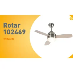 QAZQA Deckenventilator Stahl 96cm mit Fernbedienung - Rotar
