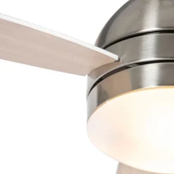 QAZQA Deckenventilator Stahl 96cm mit Fernbedienung - Rotar