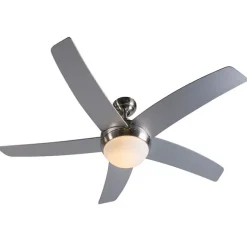 QAZQA Deckenventilator Stahl 132cm mit Fernbedienung - Cool