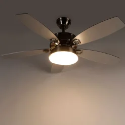 QAZQA Deckenventilator Stahl mit Fernbedienung inkl. LED - Malaki