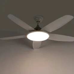 QAZQA Deckenventilator weiß 130cm inkl. LED Dimmbar mit Fernbedienung - Vifte