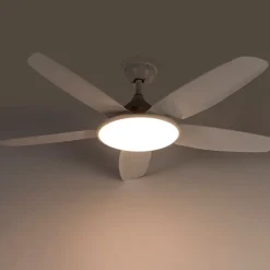 QAZQA Deckenventilator weiß 130cm inkl. LED Dimmbar mit Fernbedienung - Vifte