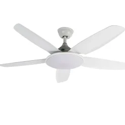 QAZQA Deckenventilator weiß 130cm inkl. LED Dimmbar mit Fernbedienung - Vifte