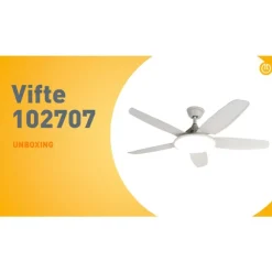 QAZQA Deckenventilator weiß 130cm inkl. LED Dimmbar mit Fernbedienung - Vifte