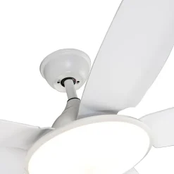 QAZQA Deckenventilator weiß 130cm inkl. LED Dimmbar mit Fernbedienung - Vifte
