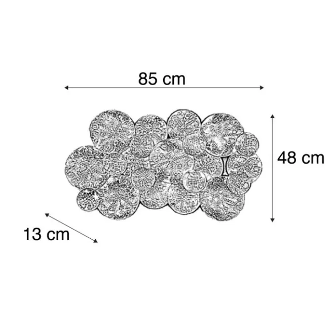QAZQA Dekorative orientalische Wandlampe Gold mit weißen 2 Lichtern - Hikina