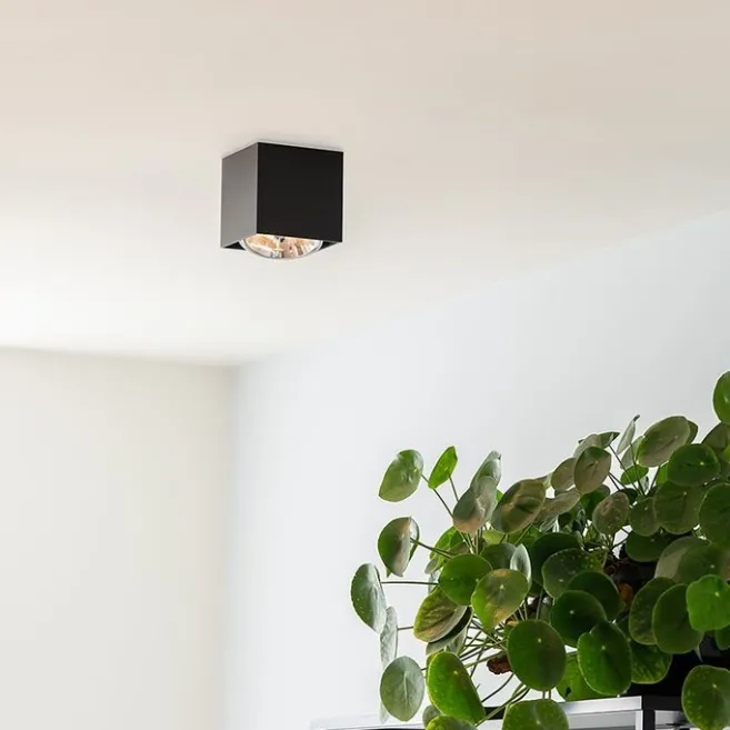 QAZQA Design Aufbaustrahler schwarz quadratisch - Box