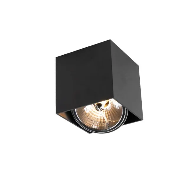 QAZQA Design Aufbaustrahler schwarz quadratisch - Box