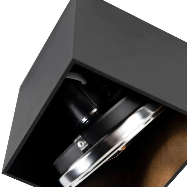 QAZQA Design Aufbaustrahler schwarz quadratisch - Box